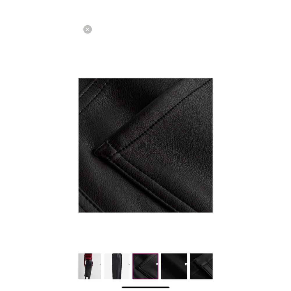 Express Skirt Long High Waist Black Faux Leather Back Slit Size 8 - Picture 4 of 9